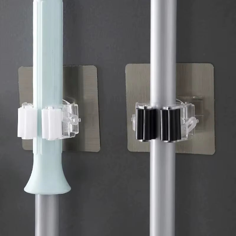 3Pcs Non Marking Mop Hanger Mop Clip Non Drilling Non Marking Broom Mop Hook Clip Mop Cartridge