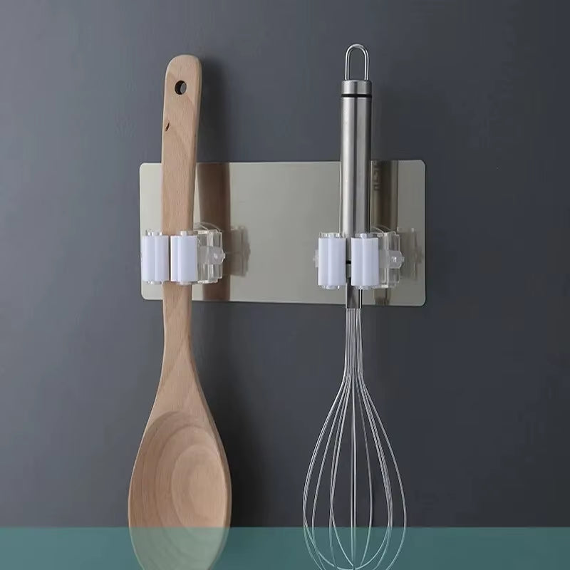 3Pcs Non Marking Mop Hanger Mop Clip Non Drilling Non Marking Broom Mop Hook Clip Mop Cartridge